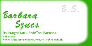 barbara szucs business card